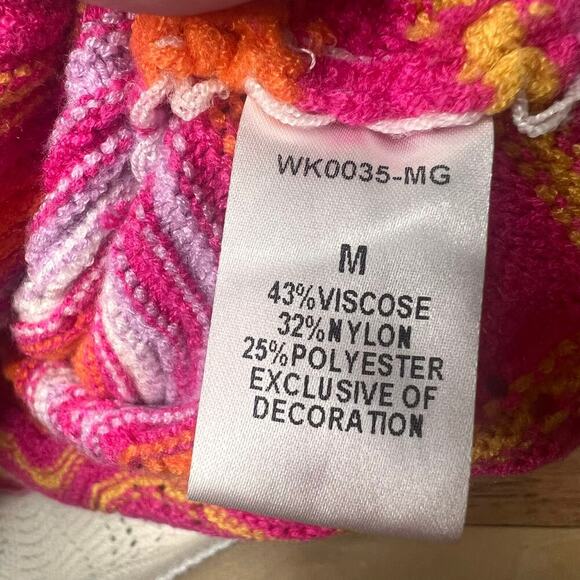 THML Vintage Inspired Chevron Knit Sweater Top Short Sleeve Boho Sz Med. Cottage - Picture 6 of 8